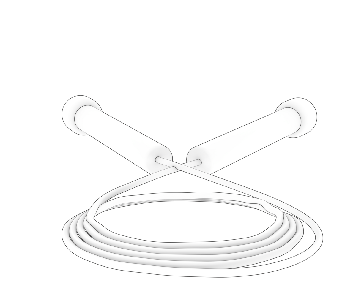 Jump rope isolated on background. 3d rendering - illustration png