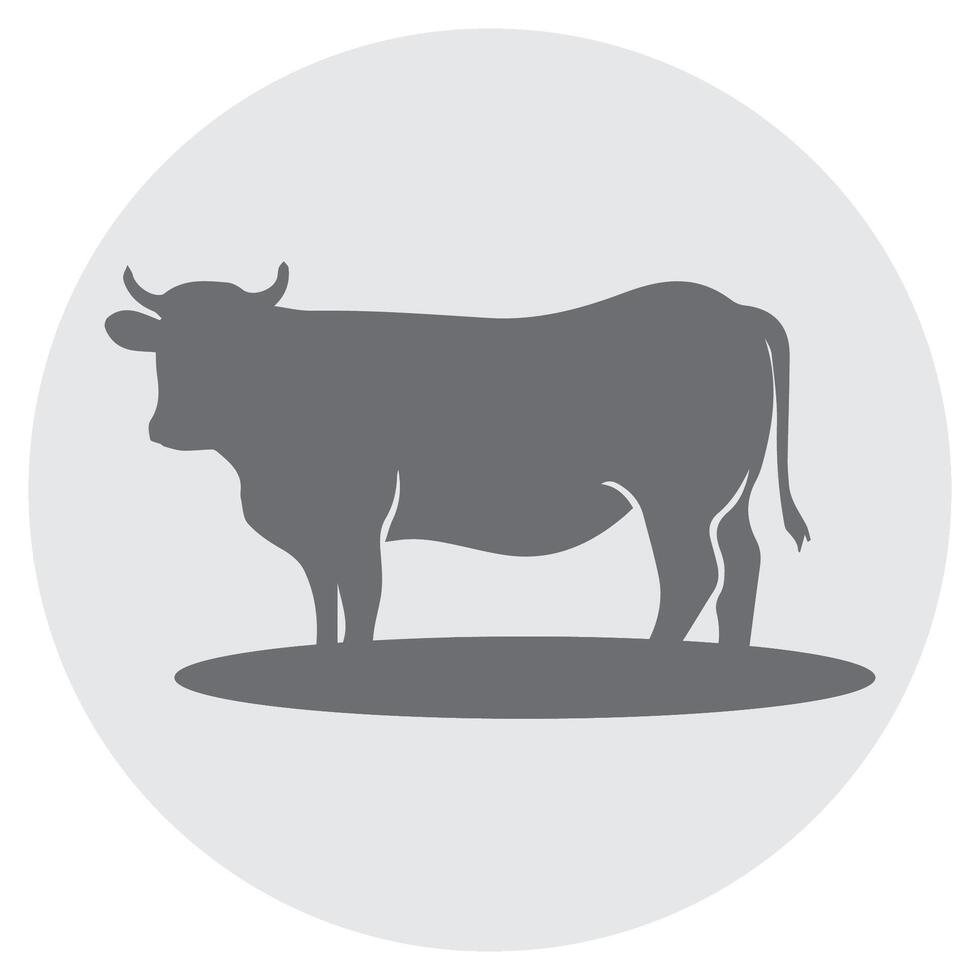 Cow graphic icon. Cow black silhouette isolated on white background. illustratio vector