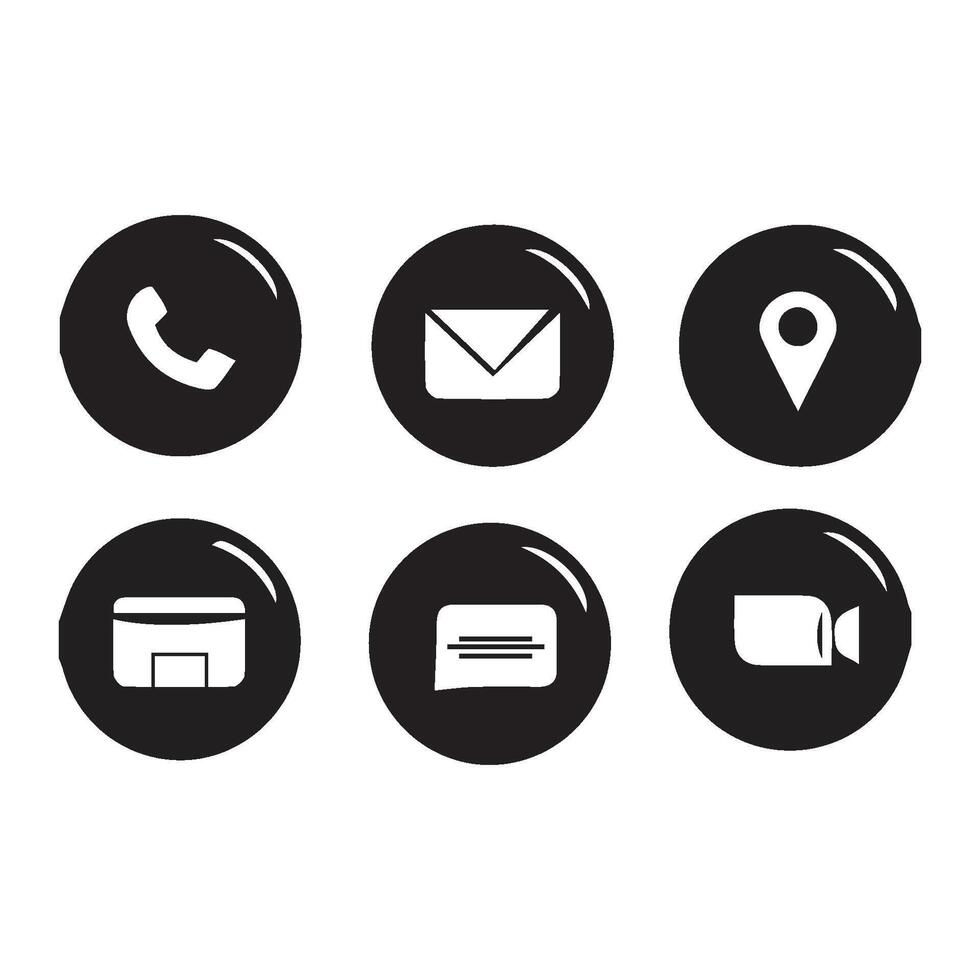 Contact information icons, for business card and website vector