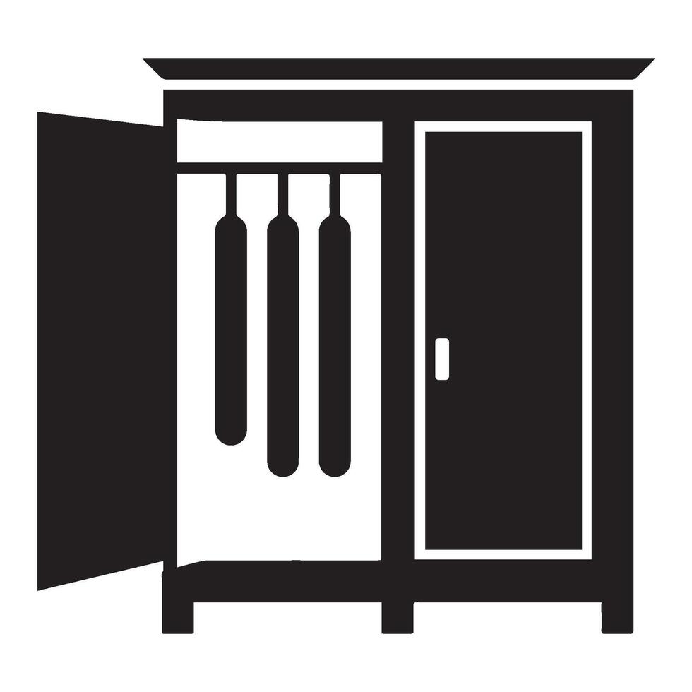 wardrobe icon, simple design vector