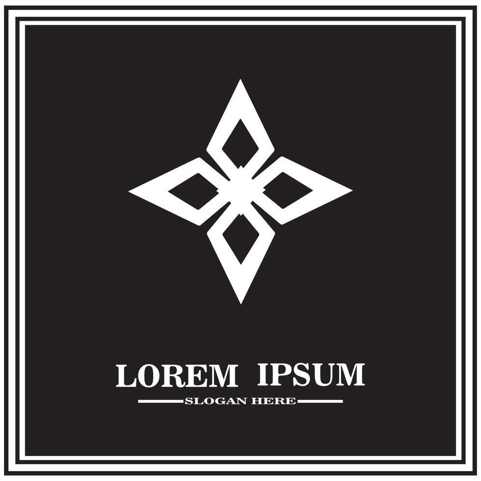 abstract logo design, black and white geometric technology icon vector