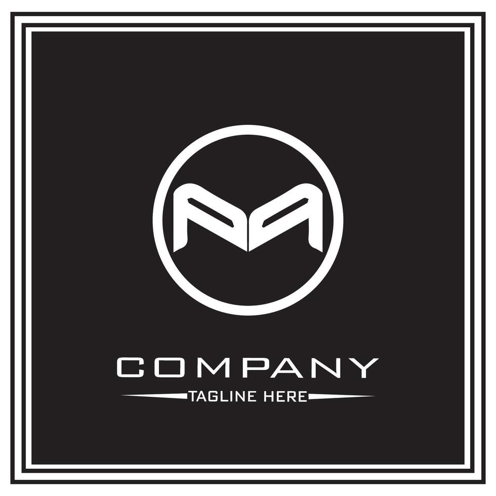 abstract logo design, black and white geometric technology icon vector