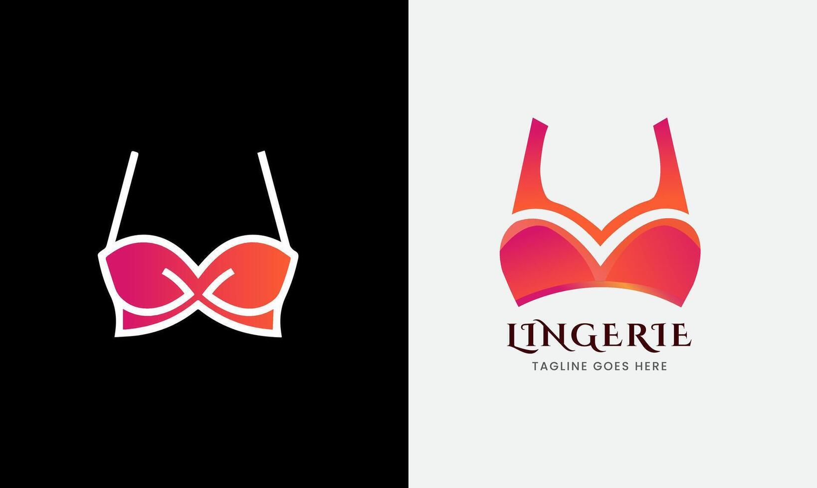 Lady girl Lingerie Logo icon, sexy woman bra, female under clothing modern image template vector