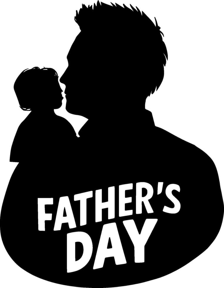 Happy father's day. Father's day silhouette clip art, illustration, photo. Flyer, banner or poster. illustration. vector