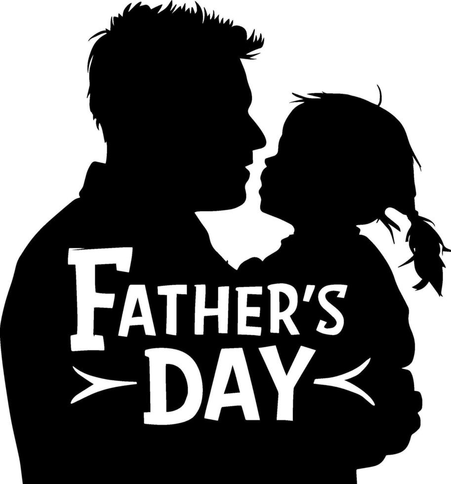 Happy father's day. Father's day silhouette clip art, illustration, photo. Flyer, banner or poster. illustration. vector