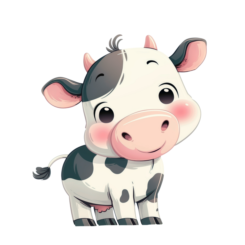 Baby cow cartoon character illustration png