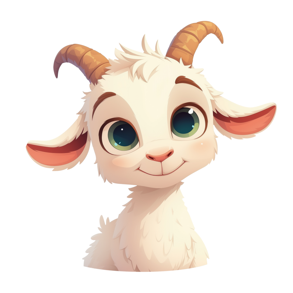 Cute sheep goat cartoon character illustration png