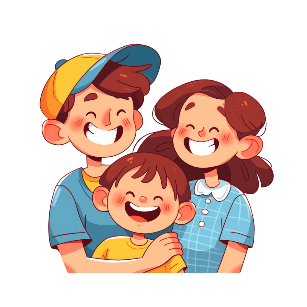 Happy family having fun together png
