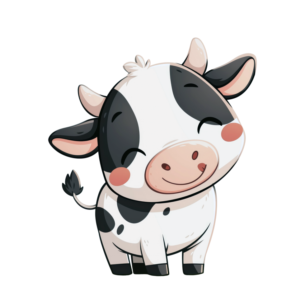 Cute baby cow cartoon character illustration png