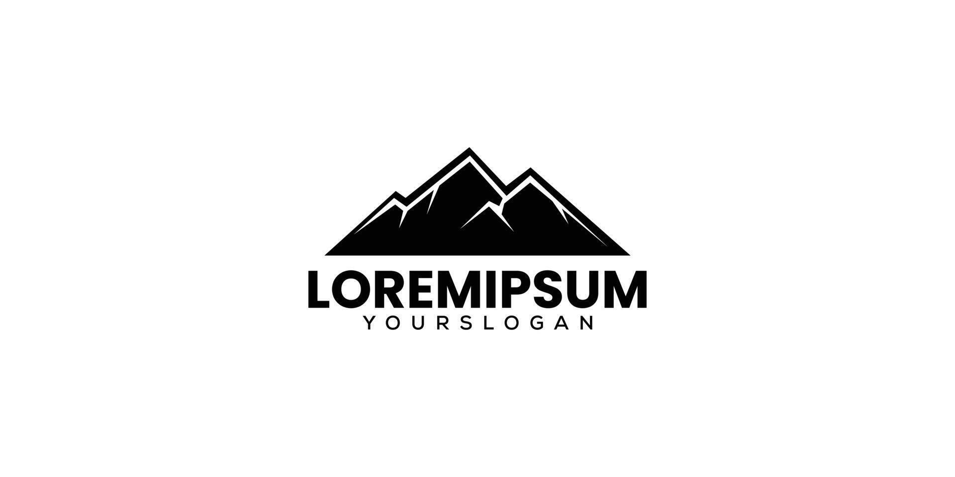 Minimal abstract Mountains black and white logo vector