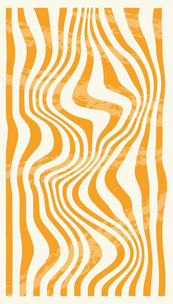 Abstract retro groovy background. Orange texture pattern. Vertical funky wallpaper for posters and cards, templates, posts, banners and decor . vector