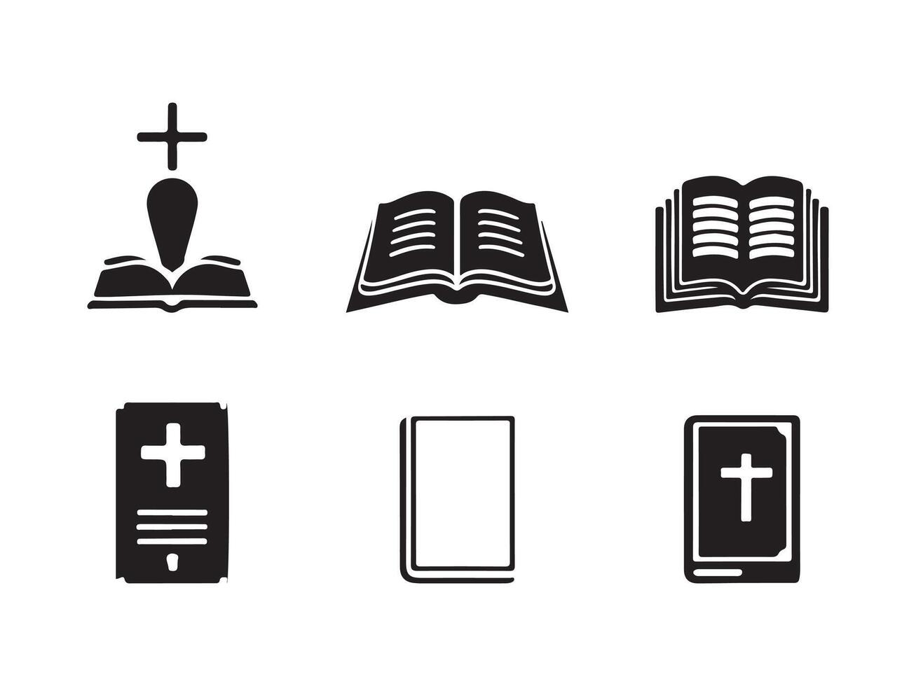 Christian symbols silhouette art illustration. vector
