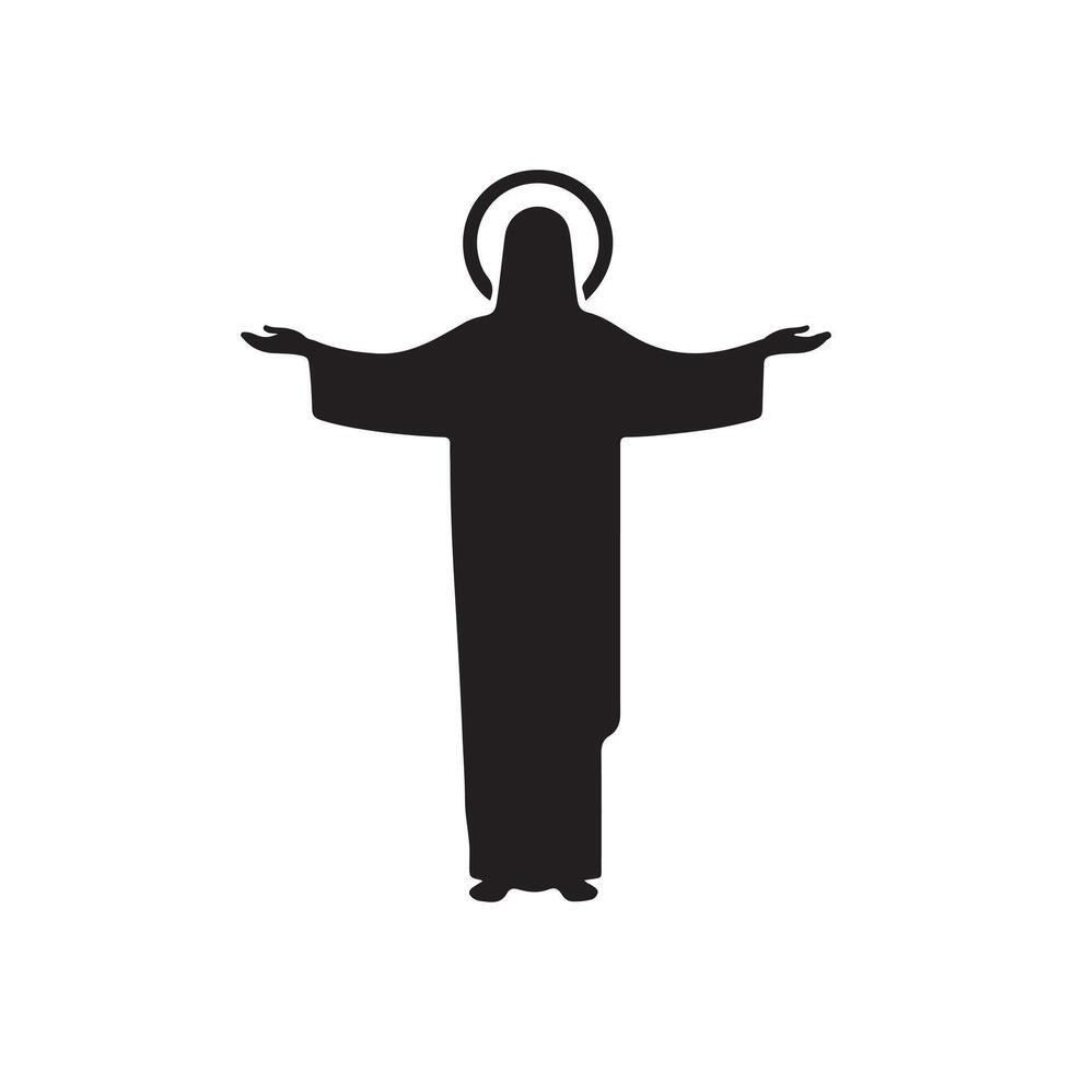 Christian symbols silhouette art illustration. vector