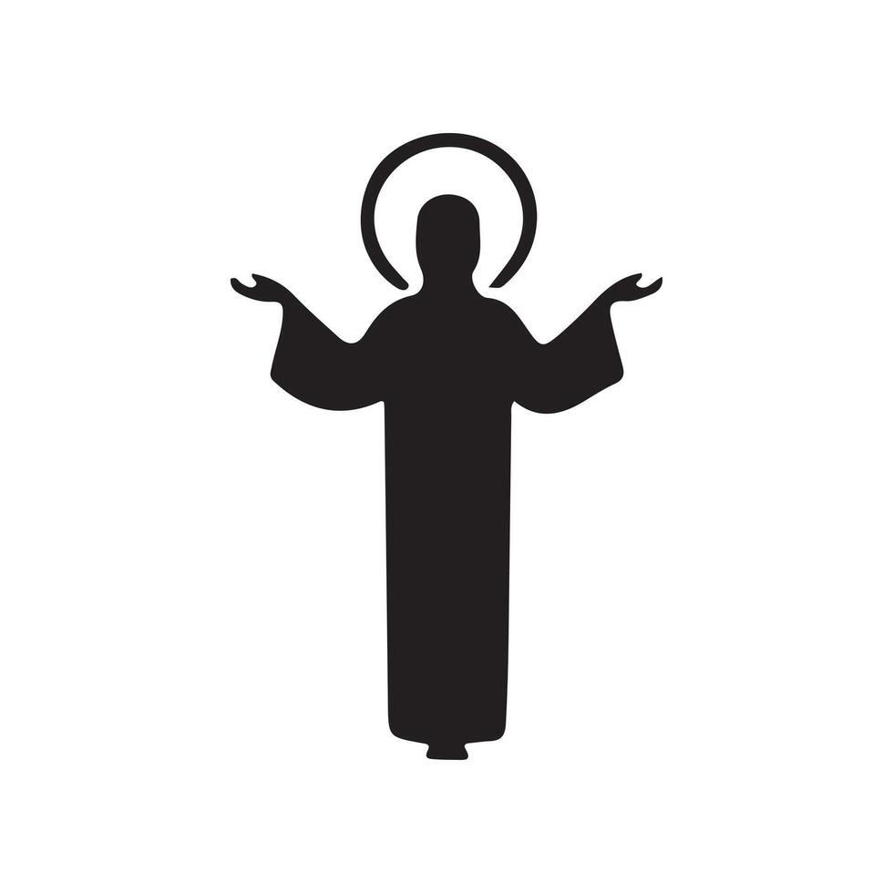Christian symbols silhouette art illustration. vector