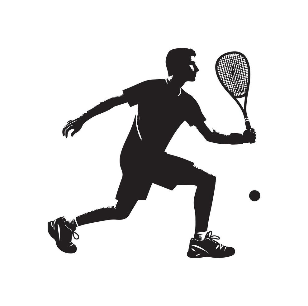 Squash players Silhouette logo illustration vector