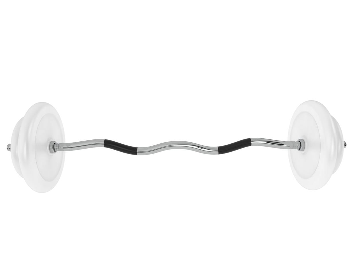 Barbell isolated on background. 3d rendering - illustration png