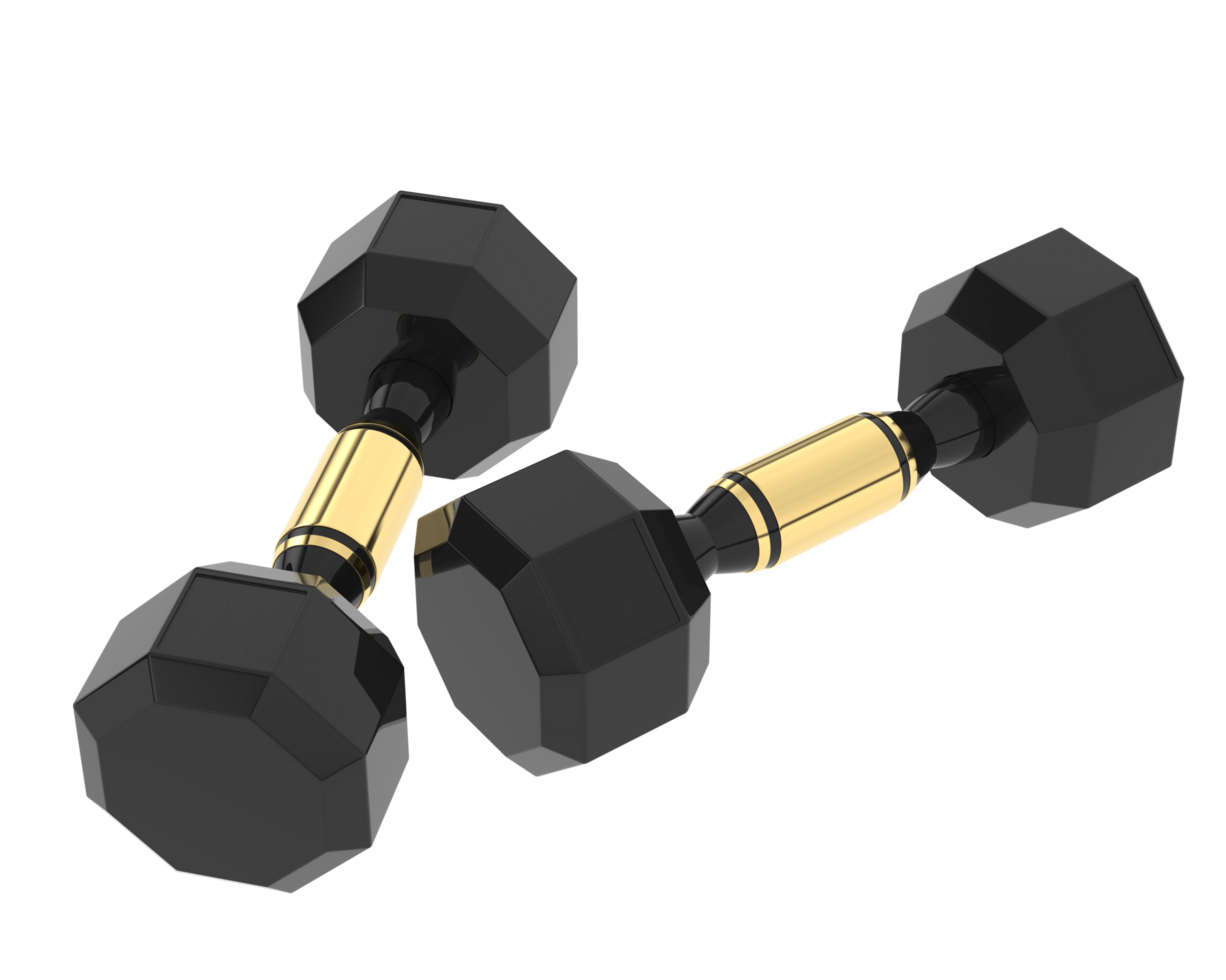 Dumbbell isolated on background. 3d rendering - illustration png