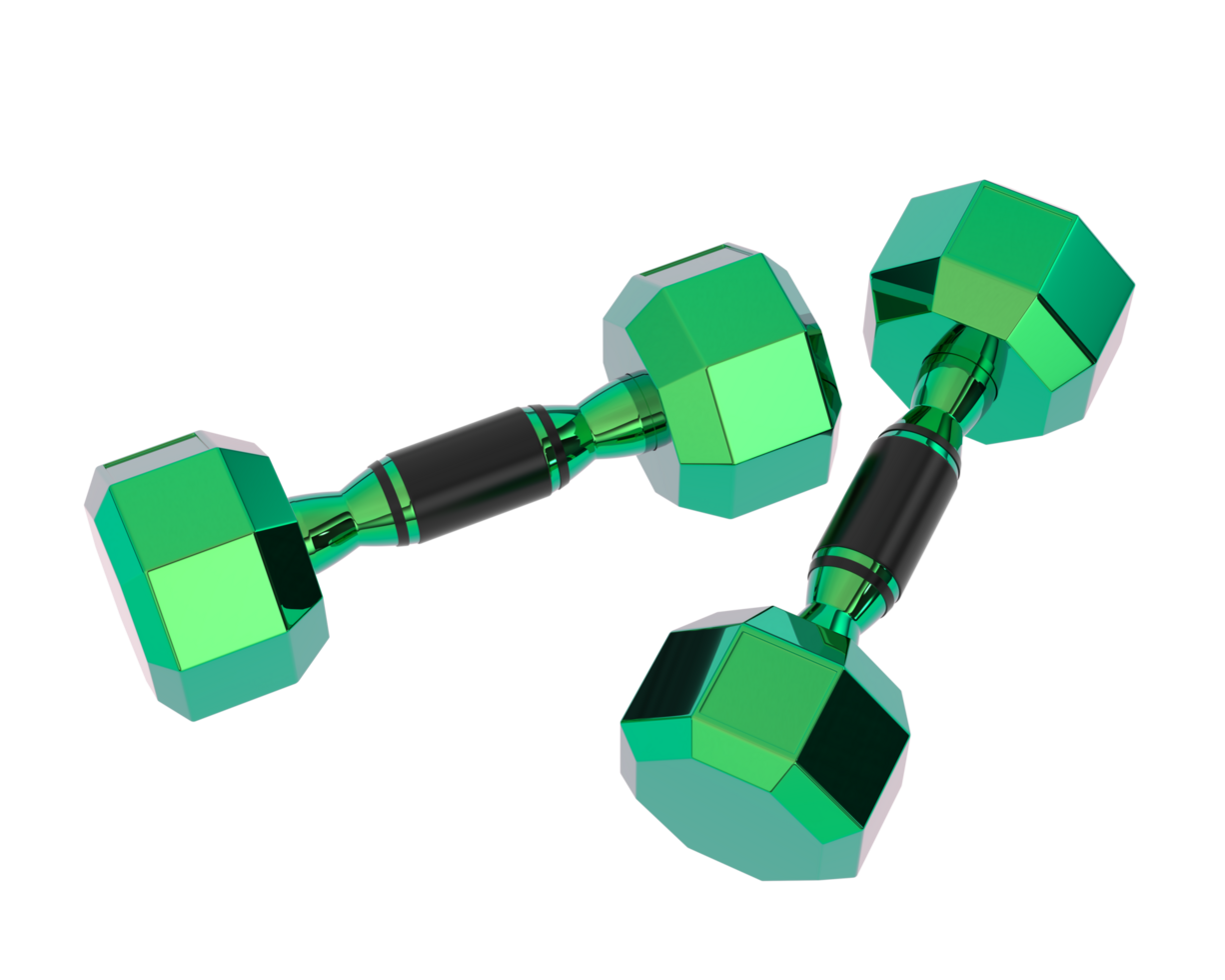 Dumbbell isolated on background. 3d rendering - illustration png