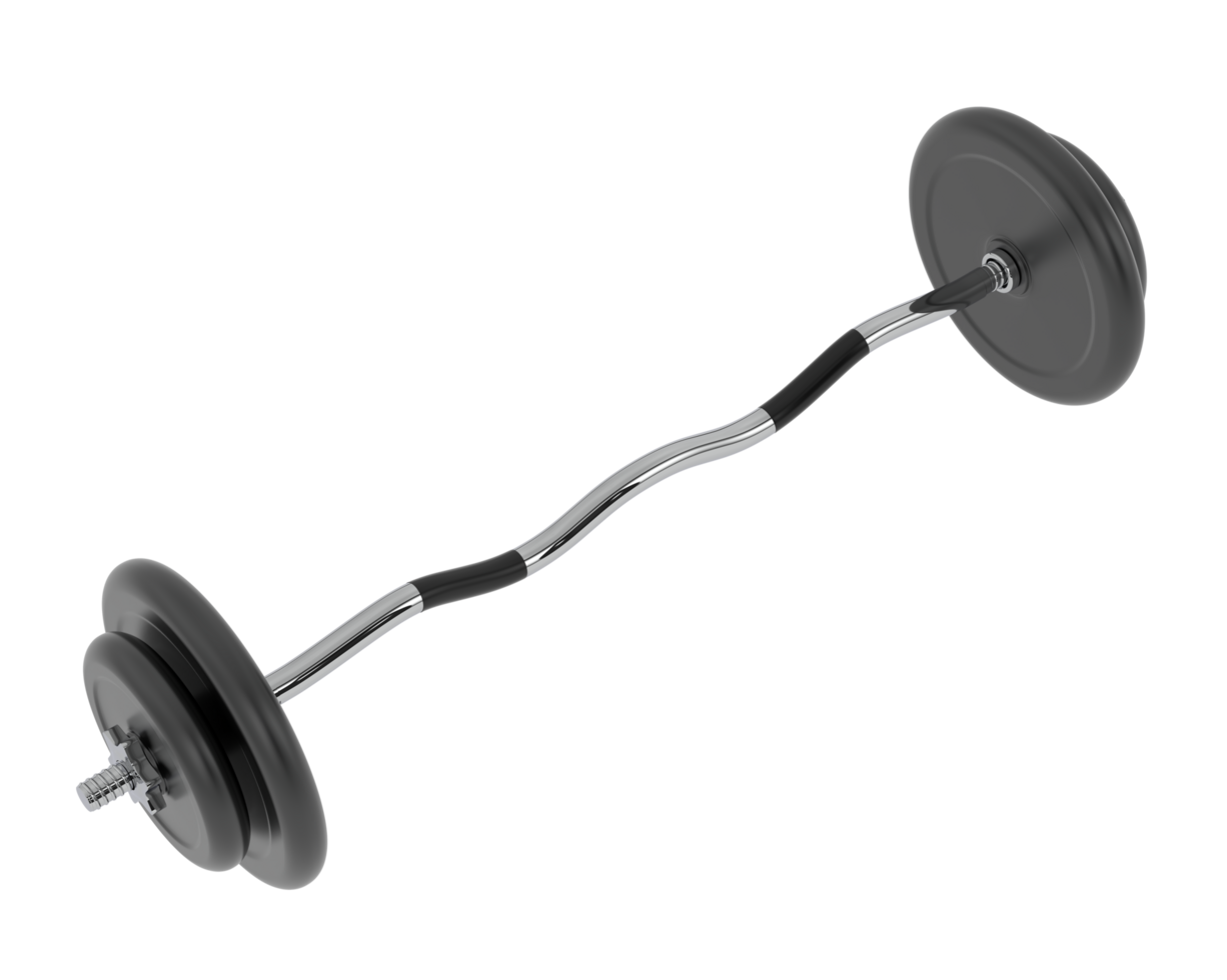 Barbell isolated on background. 3d rendering - illustration png