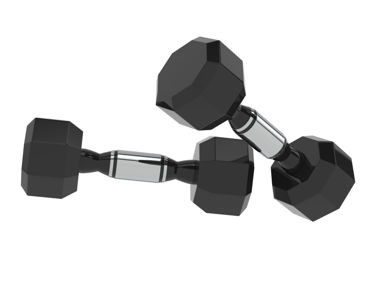 Dumbbell isolated on background. 3d rendering - illustration png