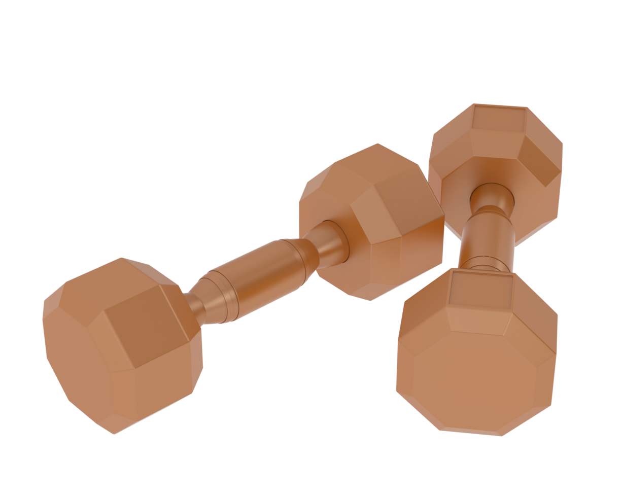 Dumbbell isolated on background. 3d rendering - illustration png