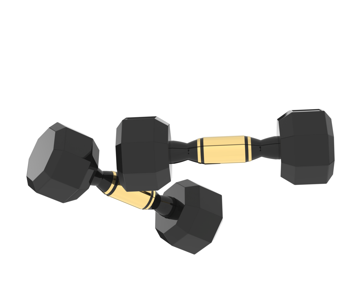 Dumbbell isolated on background. 3d rendering - illustration png