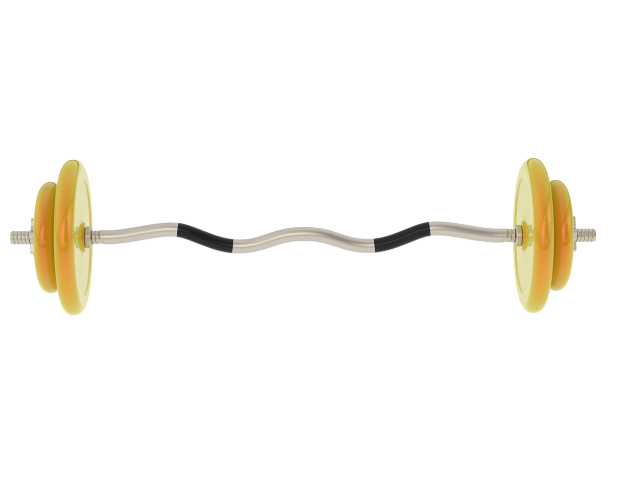 Barbell isolated on background. 3d rendering - illustration png