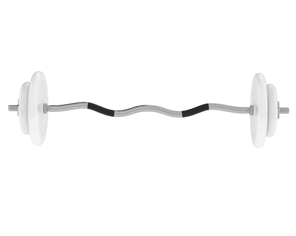 Barbell isolated on background. 3d rendering - illustration png
