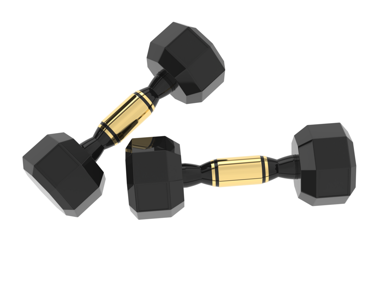 Dumbbell isolated on background. 3d rendering - illustration png