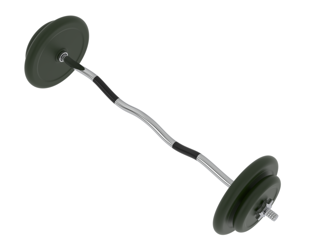 Barbell isolated on background. 3d rendering - illustration png