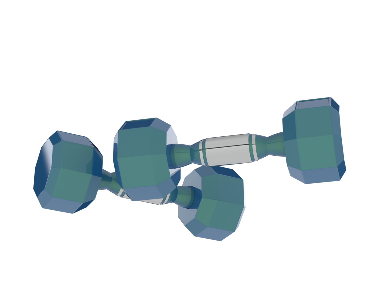 Dumbbell isolated on background. 3d rendering - illustration png