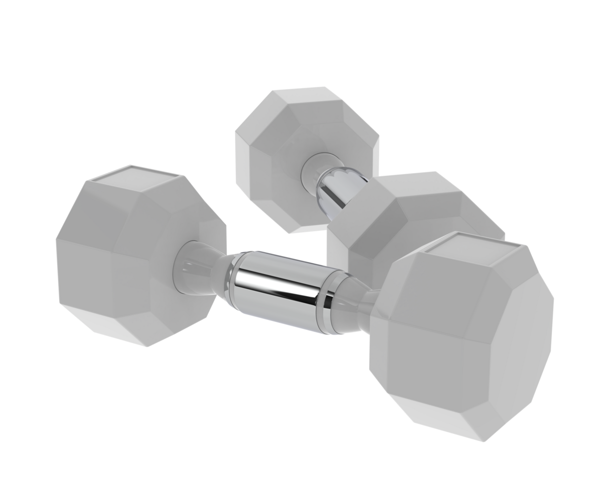 Dumbbell isolated on background. 3d rendering - illustration png