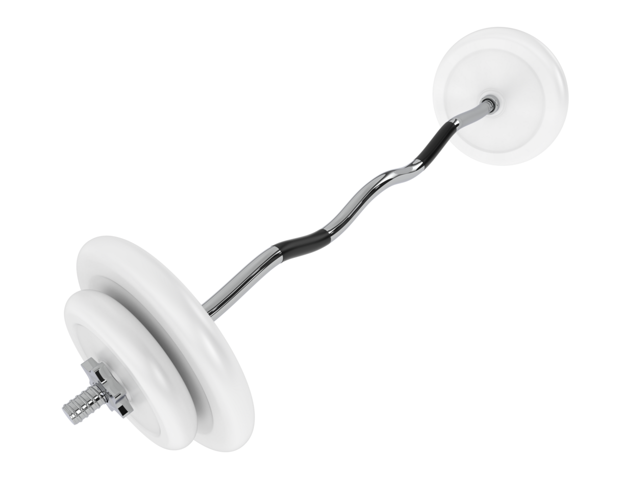 Barbell isolated on background. 3d rendering - illustration png