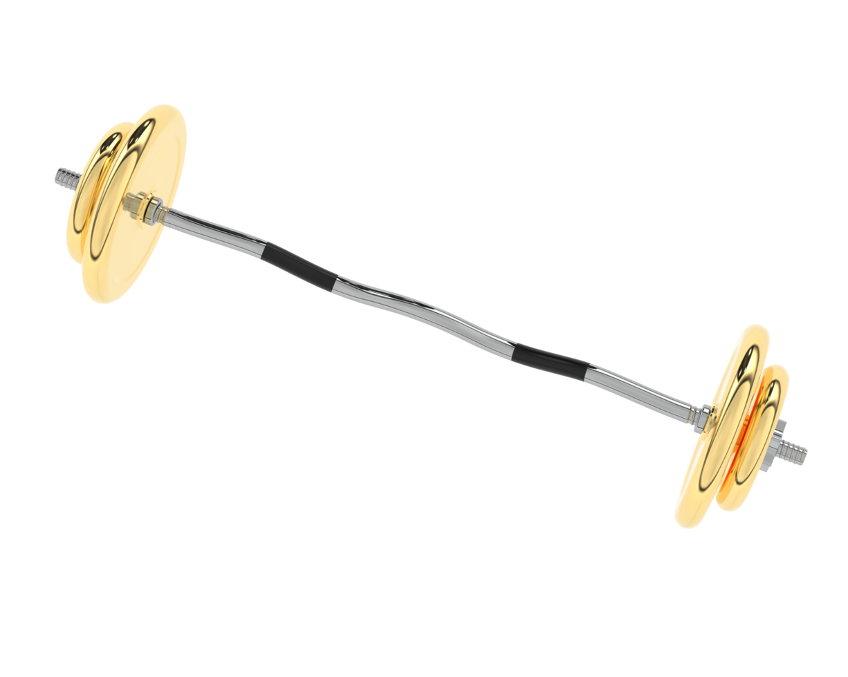 Barbell isolated on background. 3d rendering - illustration png