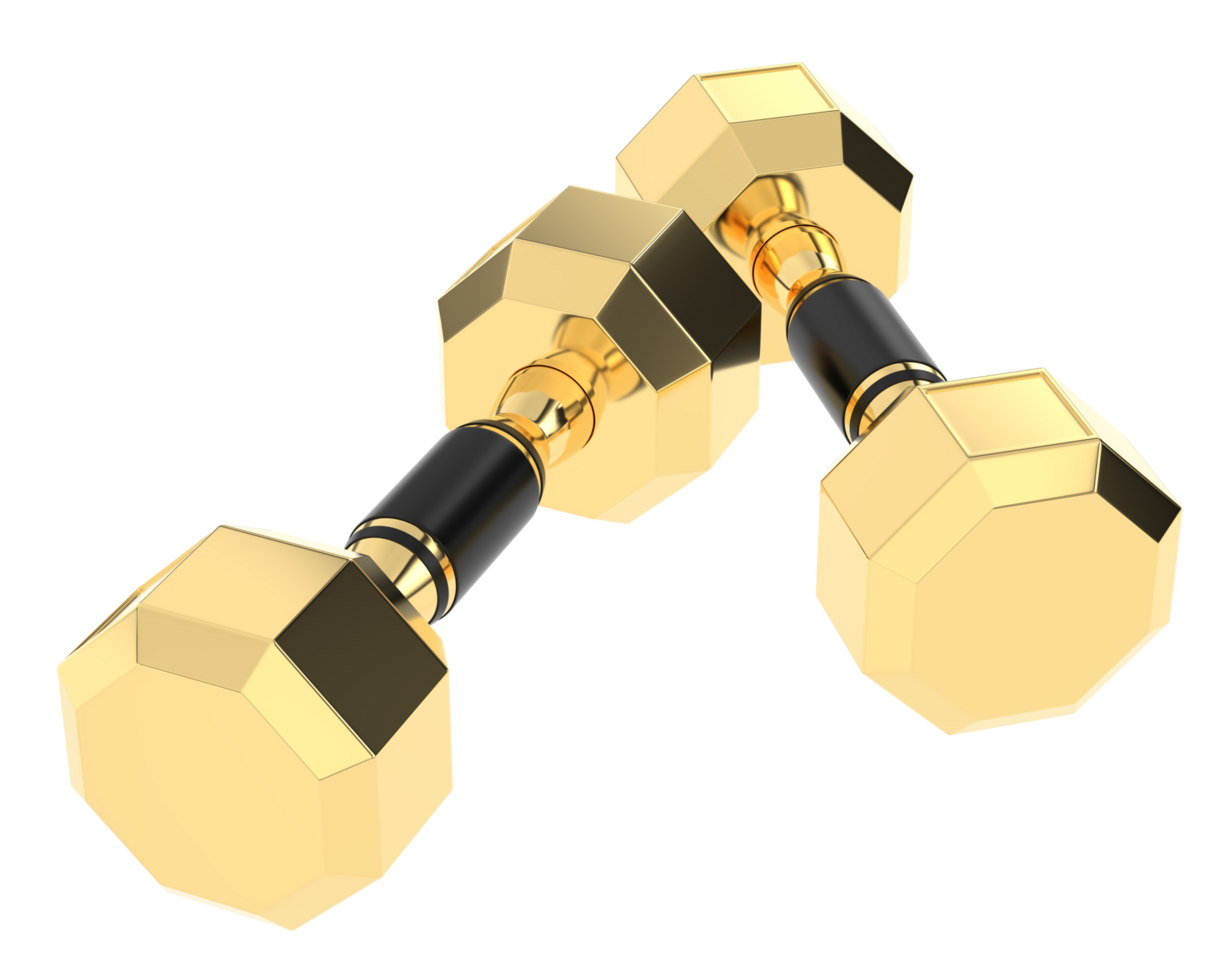 Dumbbell isolated on background. 3d rendering - illustration png
