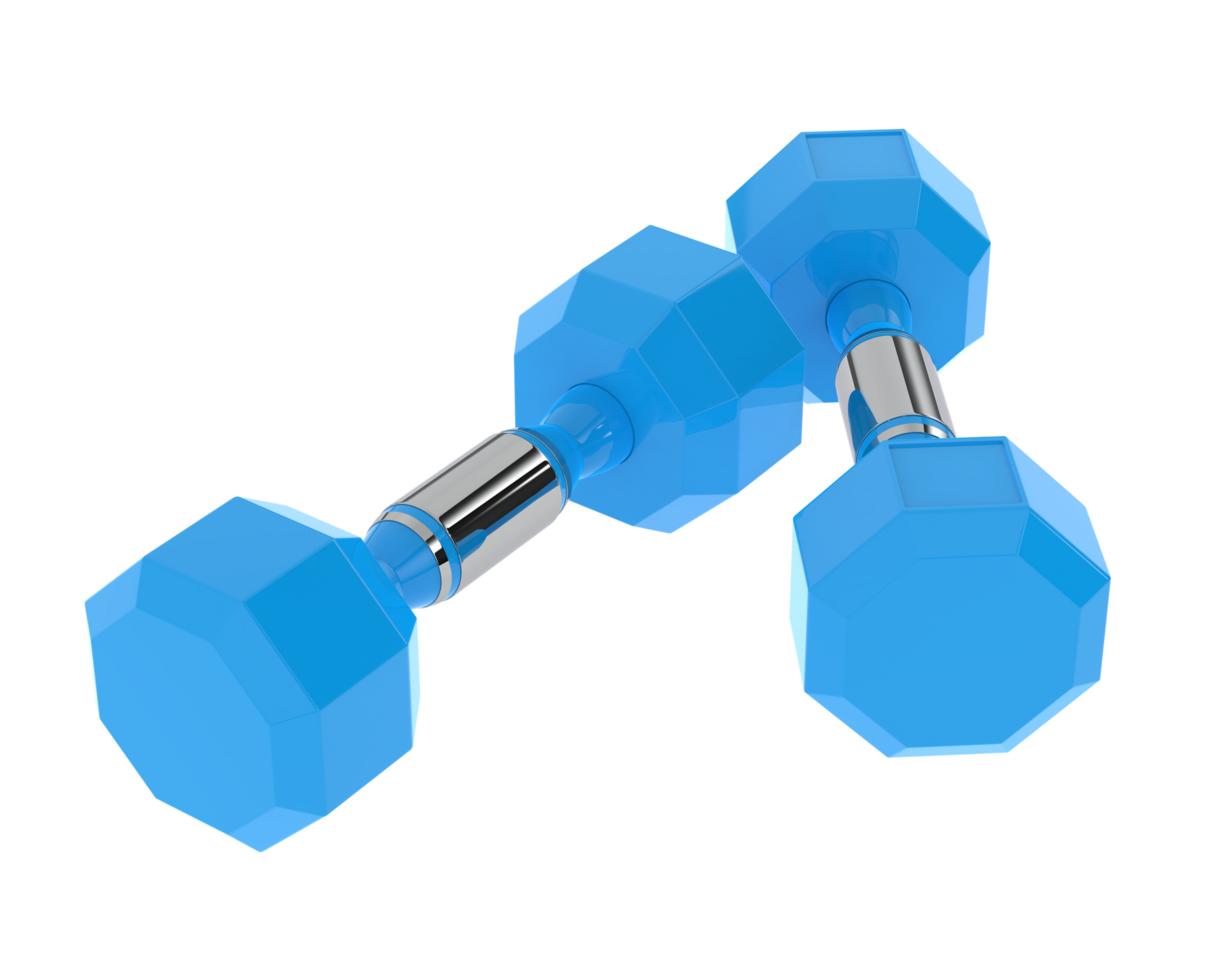 Dumbbell isolated on background. 3d rendering - illustration png