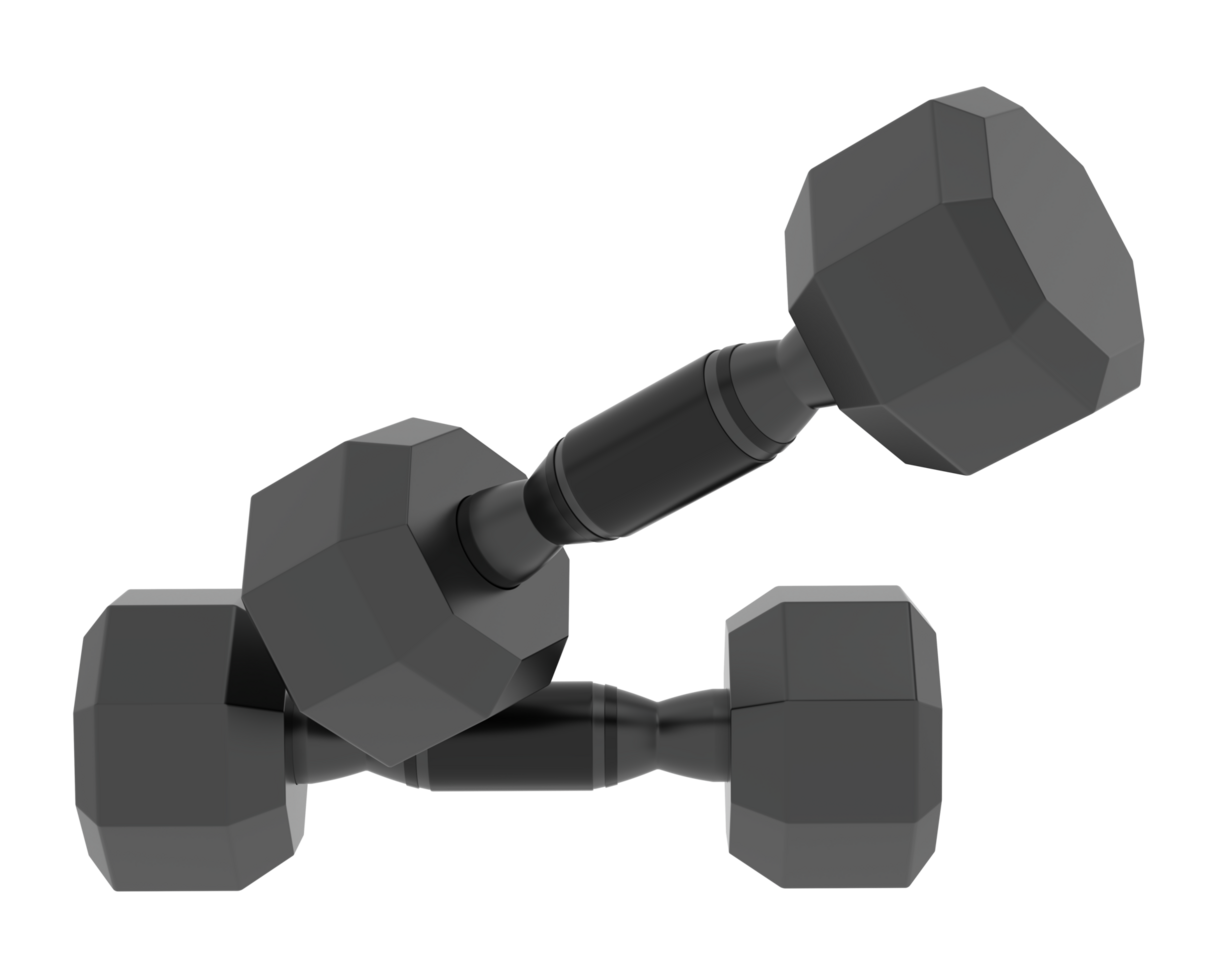 Dumbbell isolated on background. 3d rendering - illustration png