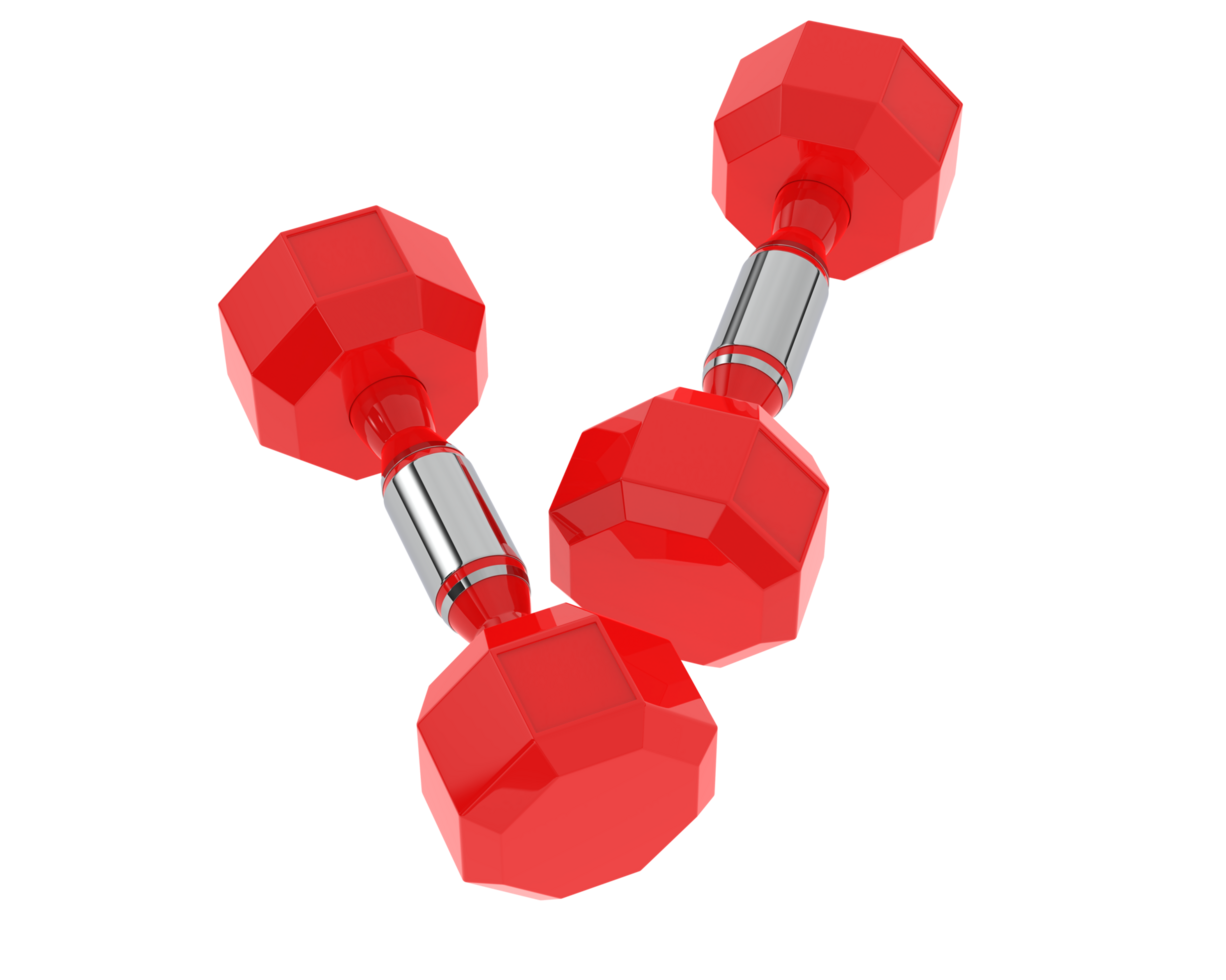 Dumbbell isolated on background. 3d rendering - illustration png