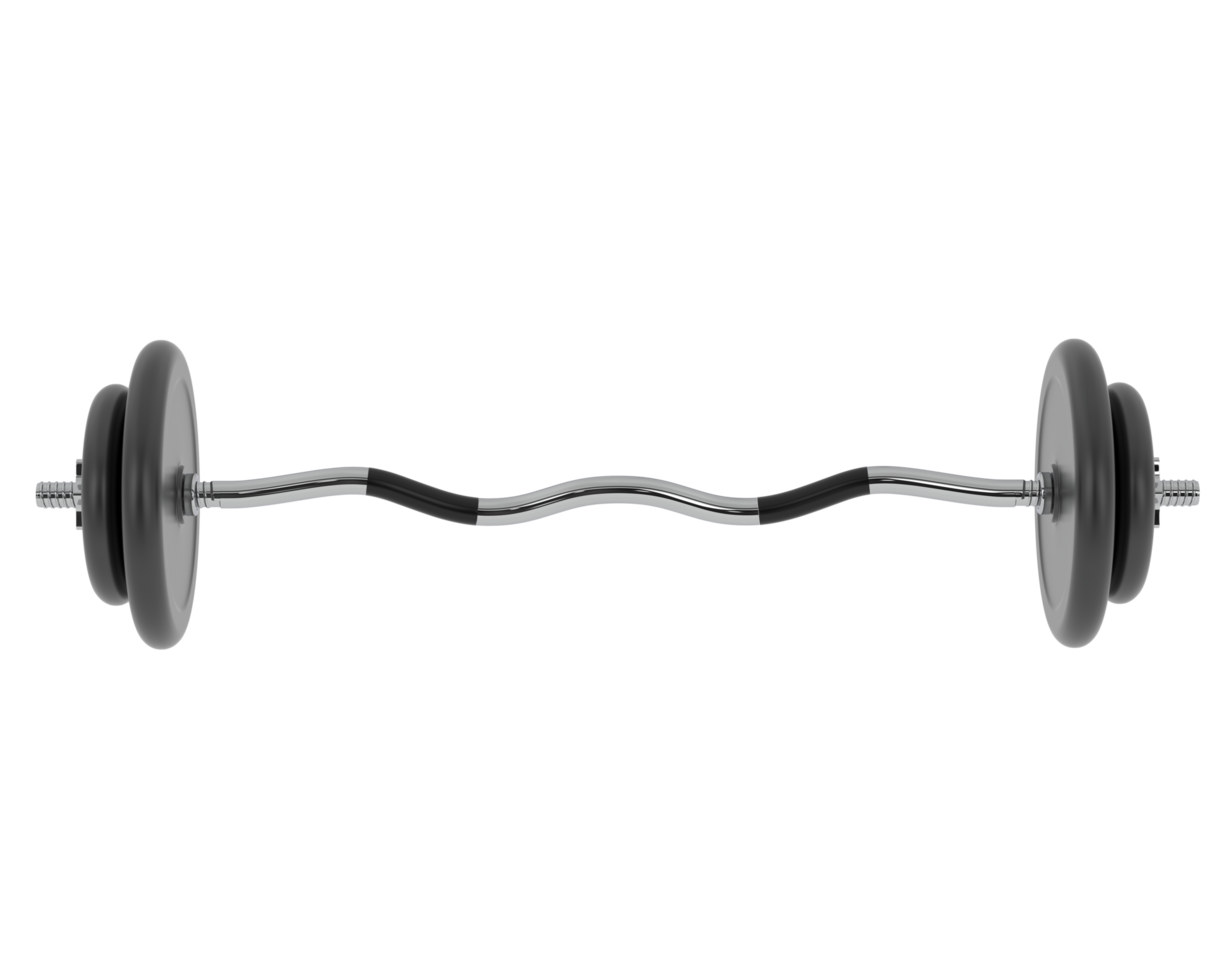 Barbell isolated on background. 3d rendering - illustration png