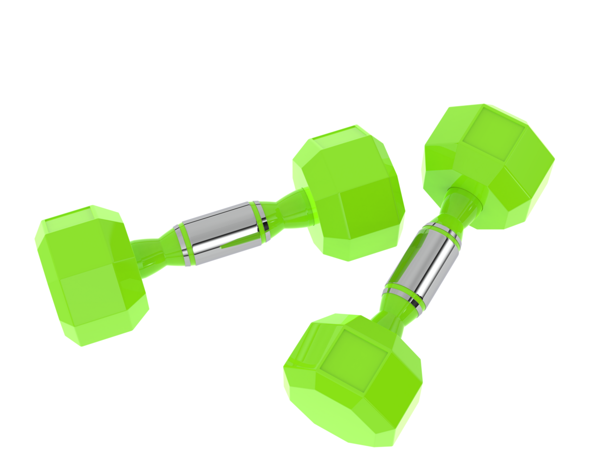 Dumbbell isolated on background. 3d rendering - illustration png