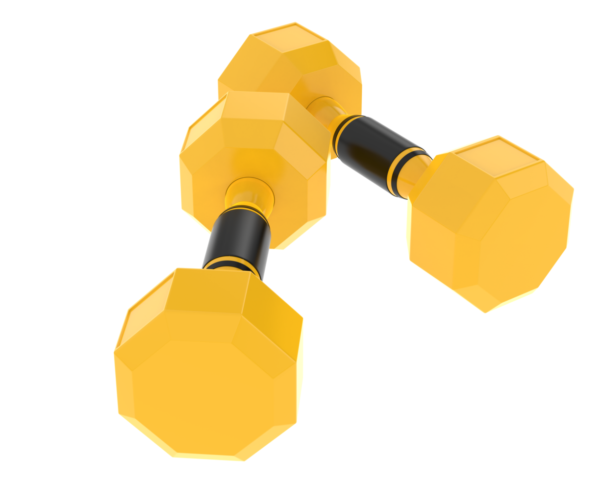 Dumbbell isolated on background. 3d rendering - illustration png