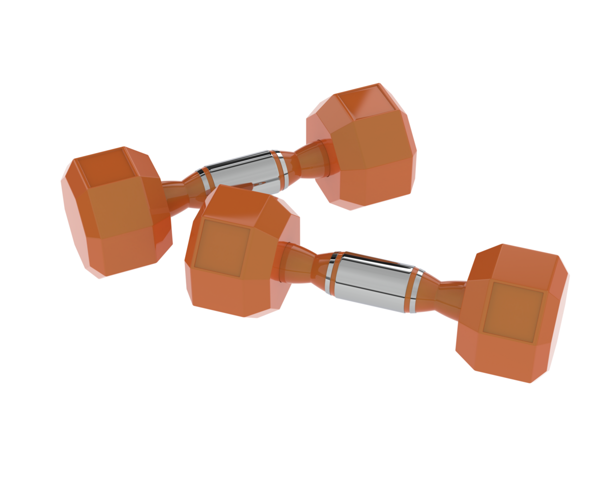 Dumbbell isolated on background. 3d rendering - illustration png