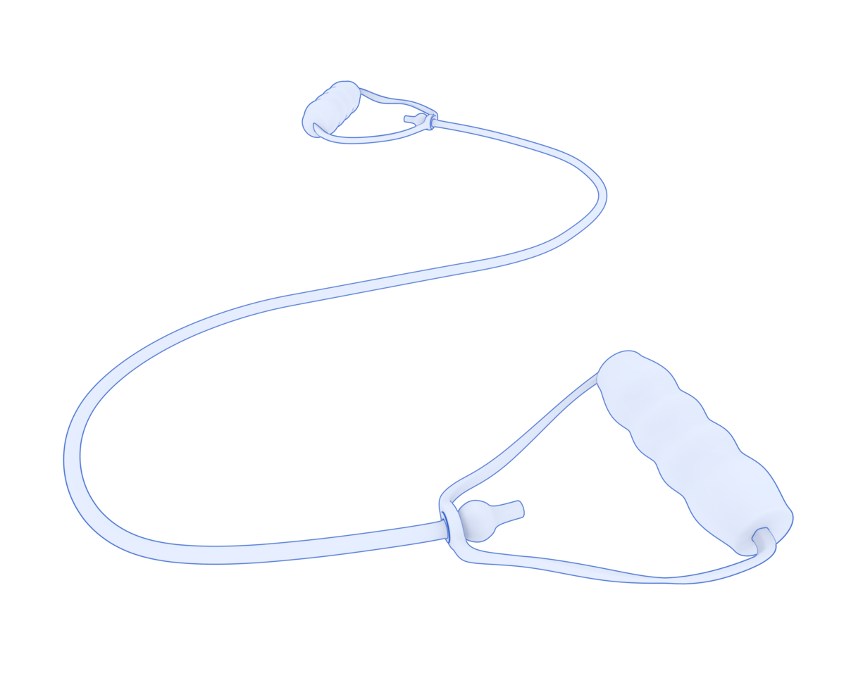 Elastic rope isolated on background. 3d rendering - illustration png