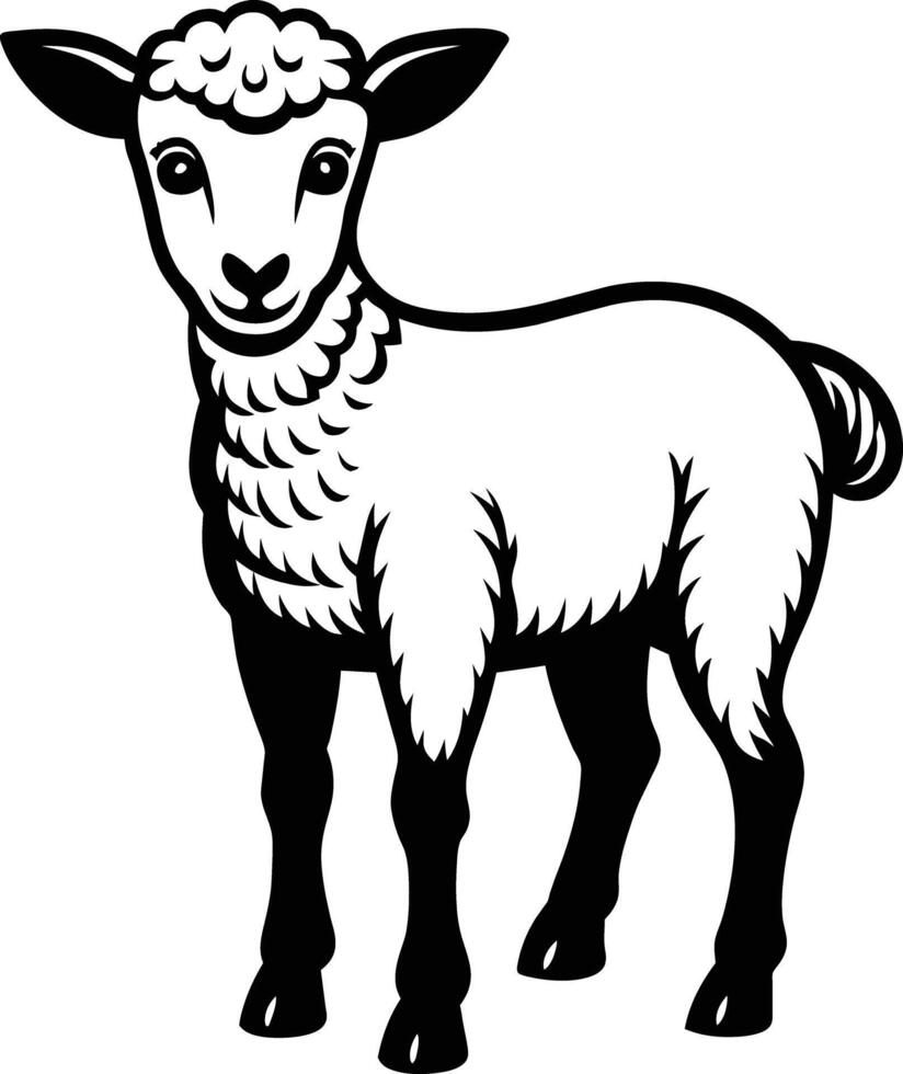Adorable Eid Icon Cute Lamb Design for Festive Decorations animal icons goat sheep isolated outline vector