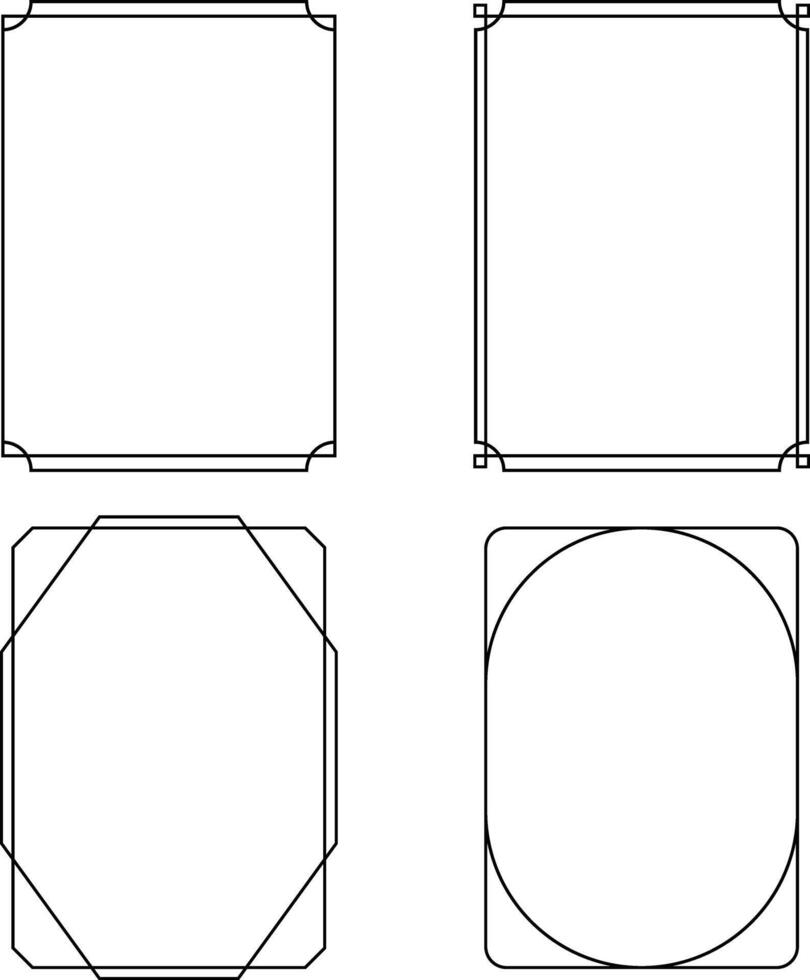 Simple Border Line Frame Design Shapes vector