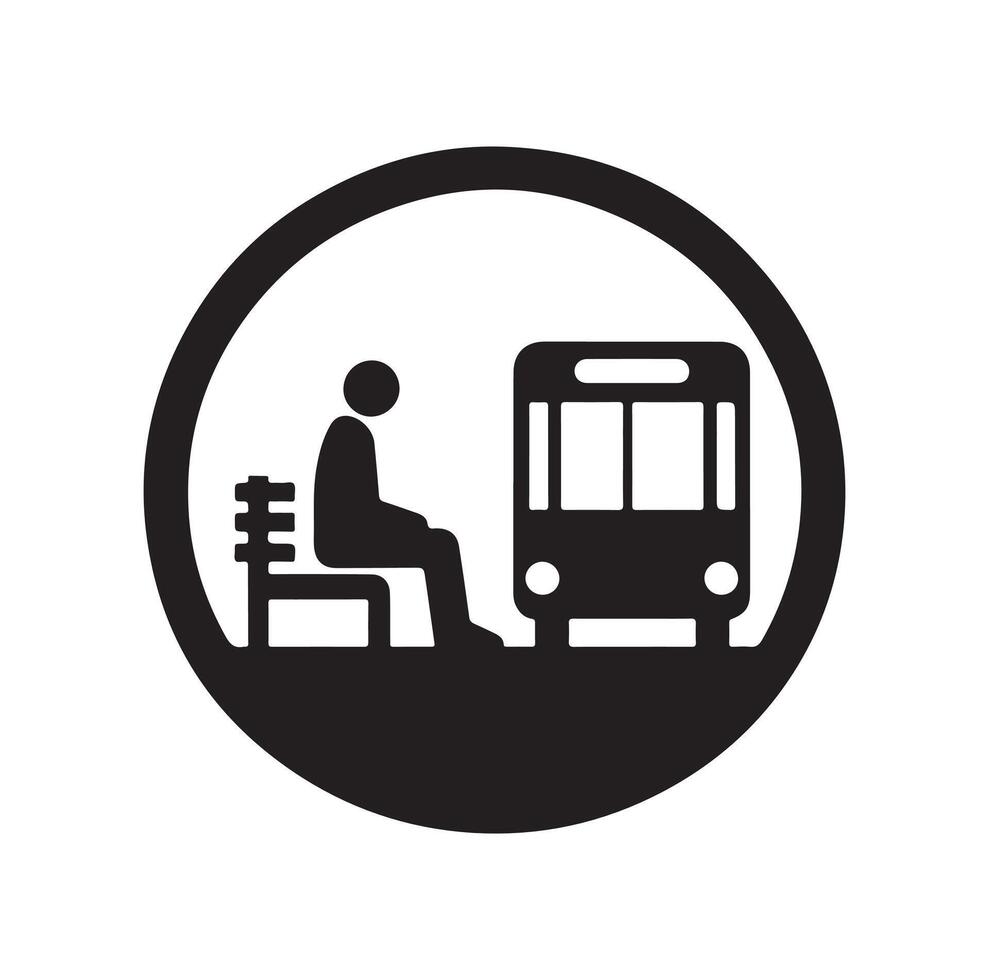 Bus stop icon illustration vector