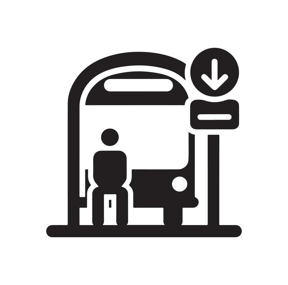 Bus stop icon illustration vector