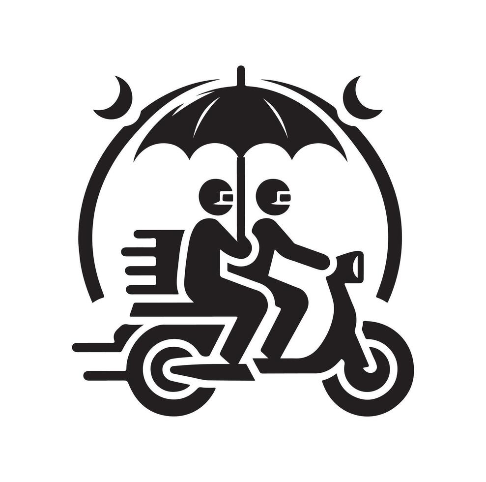 Ride Sharing Logo Design Illustration Symbol Template Flat Style vector
