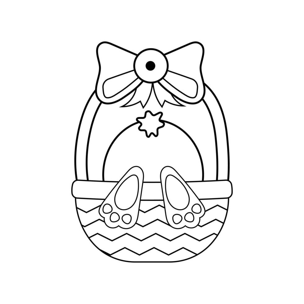 little Easter bunny get stuck, or is he just sleeping in the basket vector