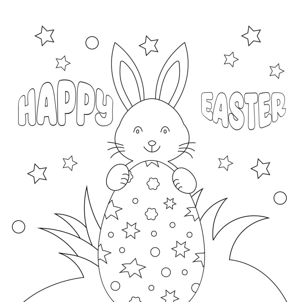 little Easter bunny get stuck, or is he just sleeping in the basket vector